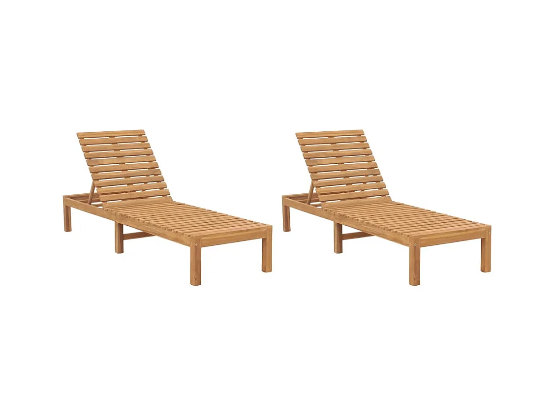 Lot de 2 transats bois marron 200 x 60 x 30 cm 02_0012142