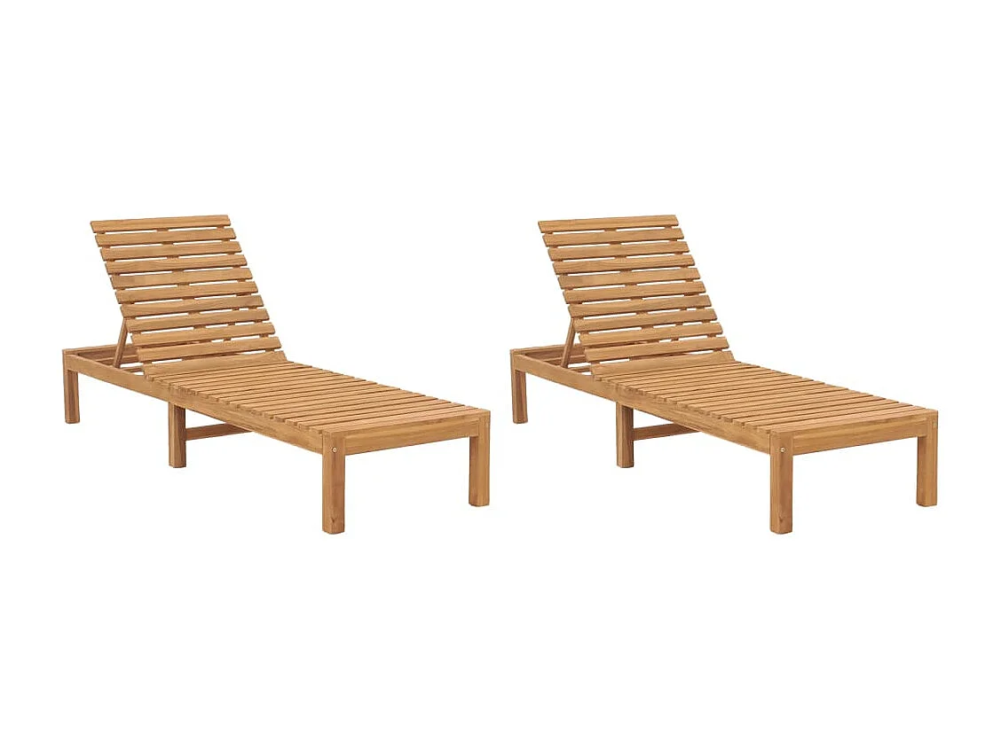 Set di 2 sedie a sdraio lettino prendisole lettino da giardino mobili da esterno legno massello di teak 02_0012142