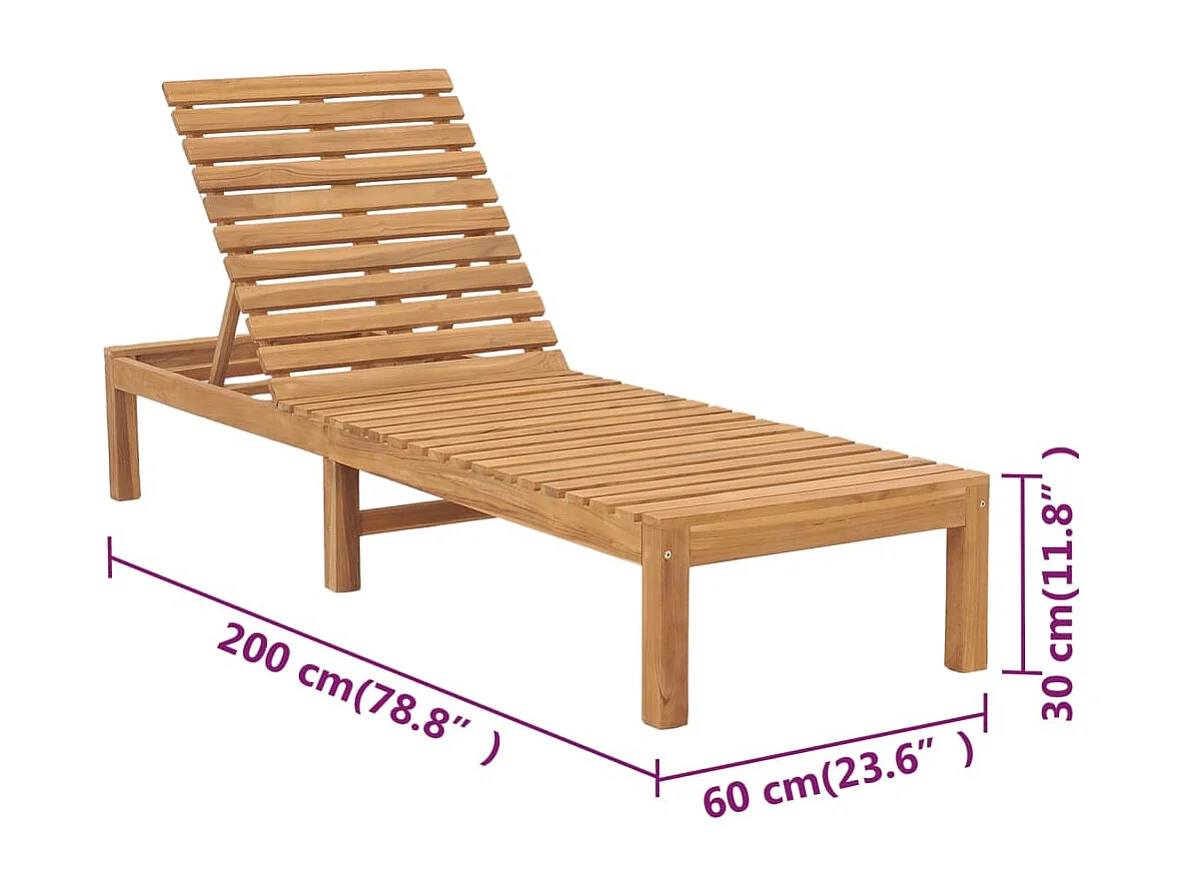 Set di 2 sedie a sdraio lettino prendisole lettino da giardino mobili da esterno legno massello di teak 02_0012142