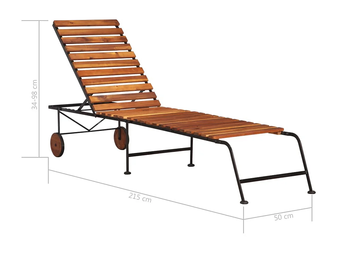 Transat chaise longue bain marron 215 x 50 x 98 cm 02_0012567