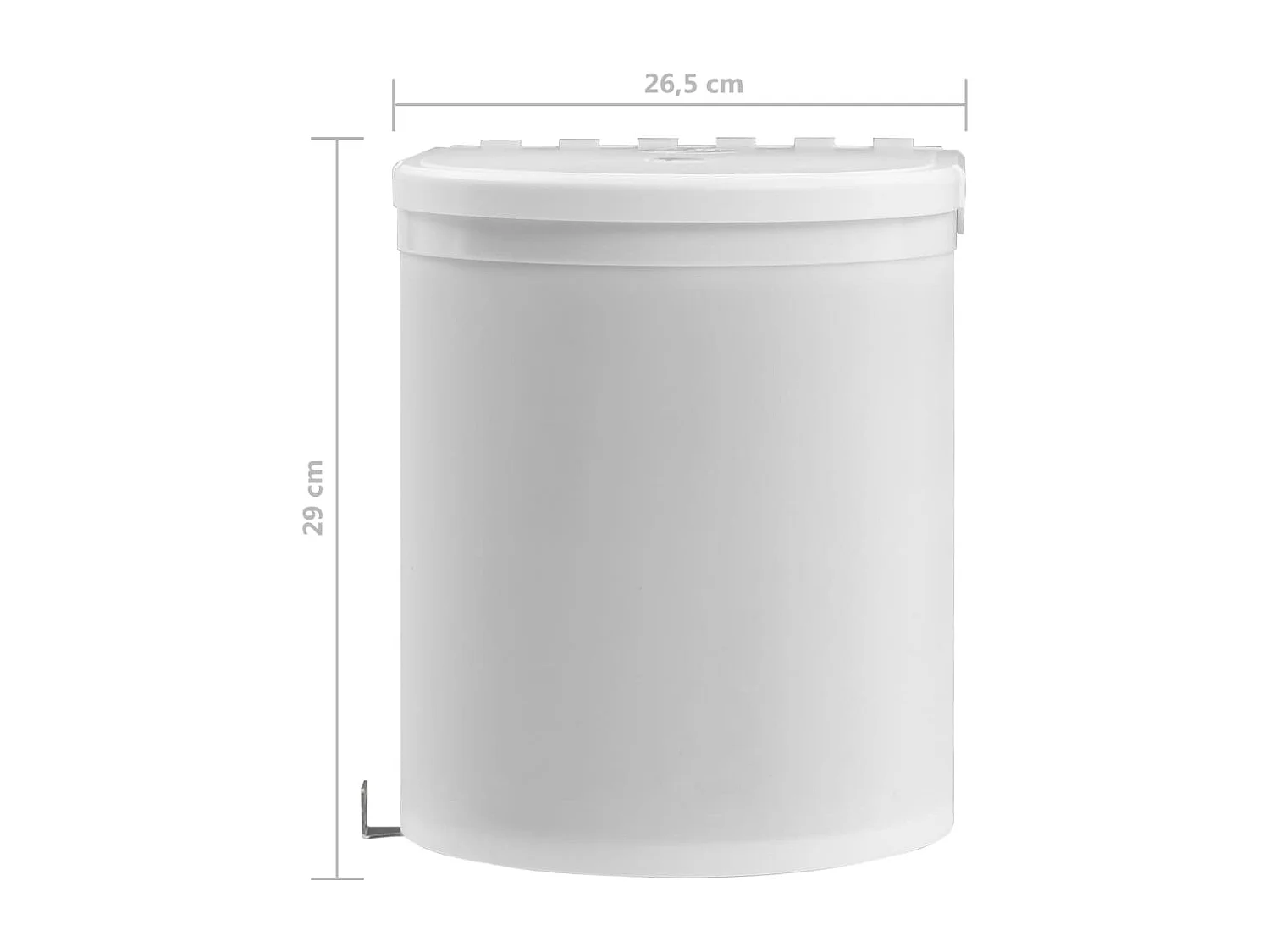 Papelera de cocina empotrable de plástico 12 litros blanco 02_0006062
