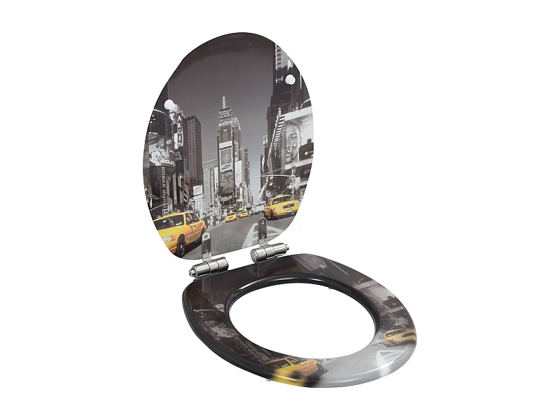 Asiento de inodoro MDF Tapa con cierre suave diseño New York 02_0002902