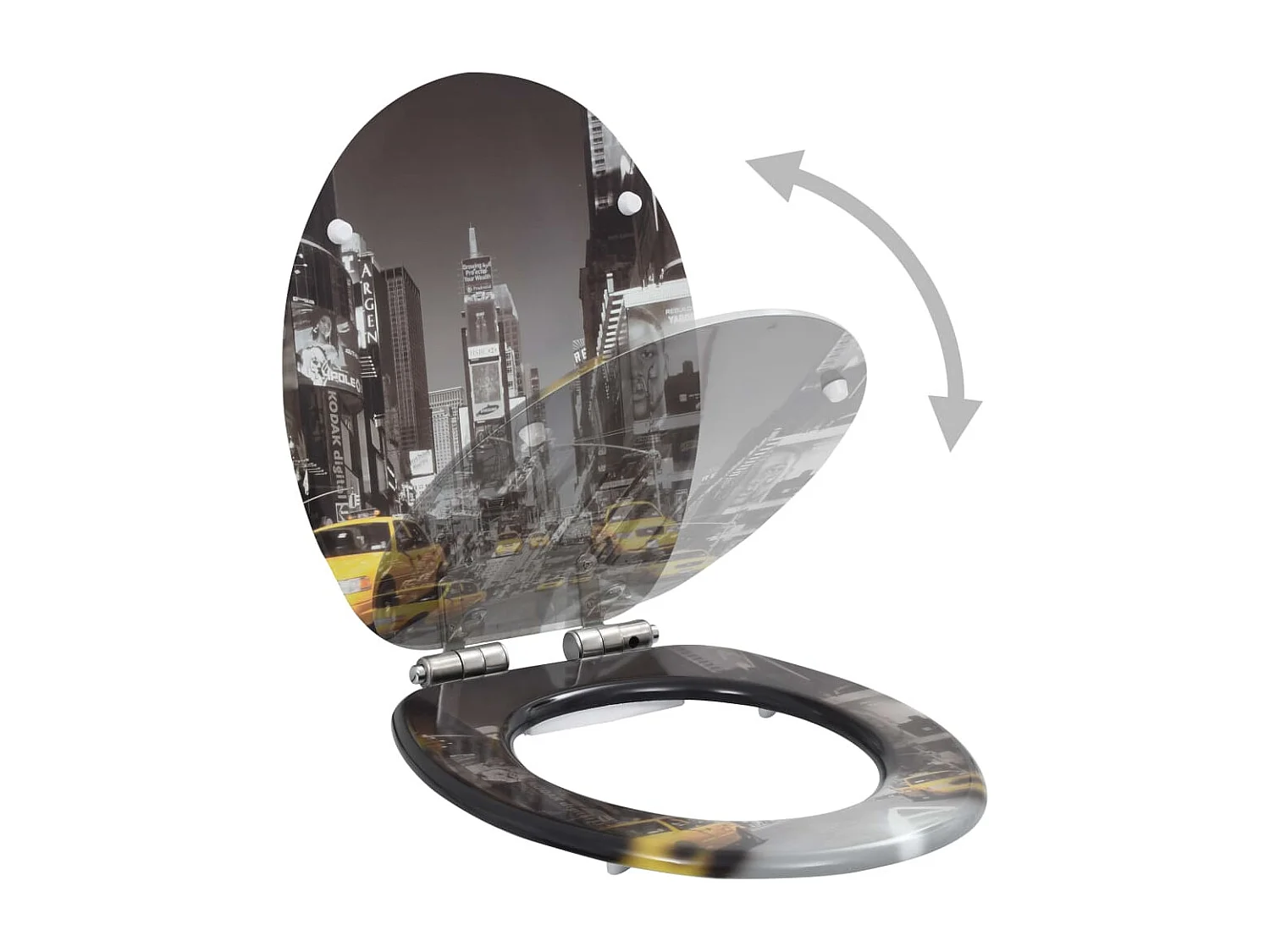 Siège WC MDF Couvercle effet bois 37.8 x 43.7 x 5 cm 02_0002902