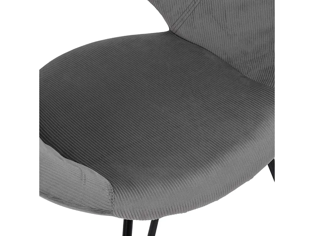 Fauteuil Rond Velours Cotele Giulia Gris Gris