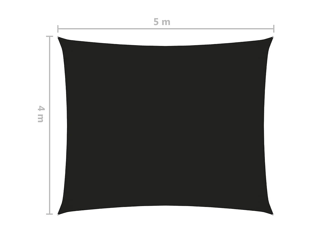 Voile toile d'ombrage parasol tissu noire 400 x 500 x 500 cm 02_0009696