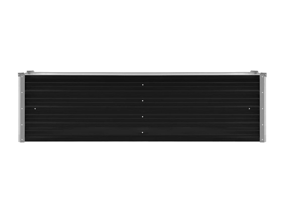 Macetero elevado plantas flores jardín antracita 160 x 40 x 45 cm acero galvanizado 02_0001141