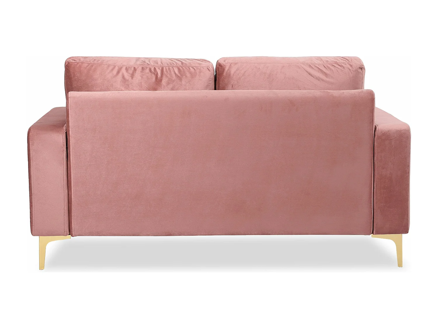 Canapé 2 places moderne pieds dorés Jeriko Velours Rose