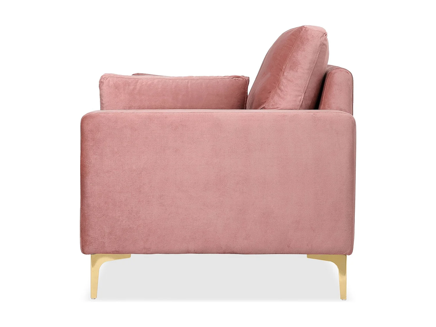 Canapé 2 places moderne pieds dorés Jeriko Velours Rose