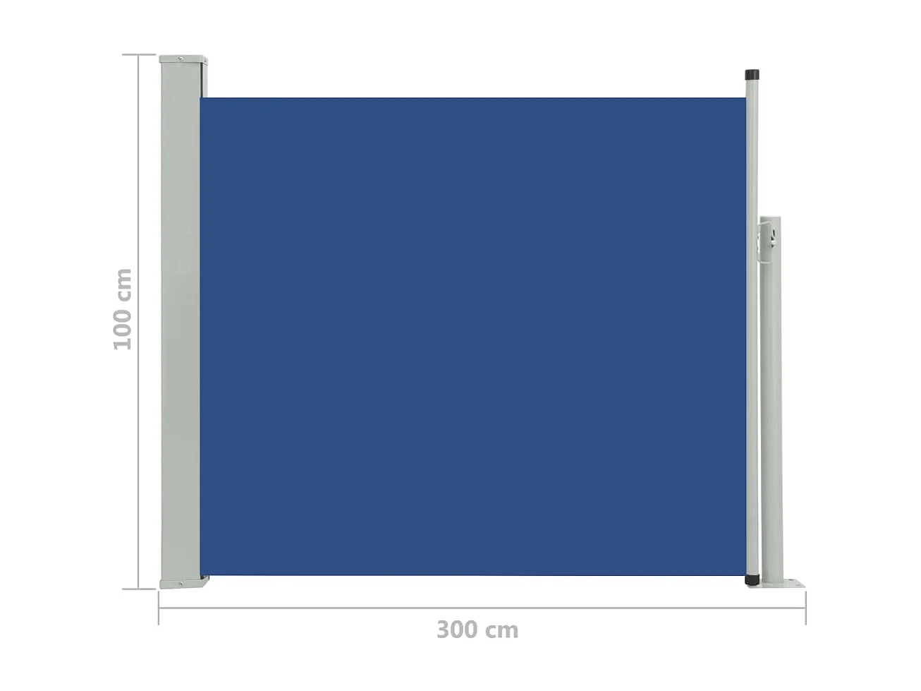 Auvent paravent store brise-vue bleue 300 x 100 x 100 cm 02_0007180