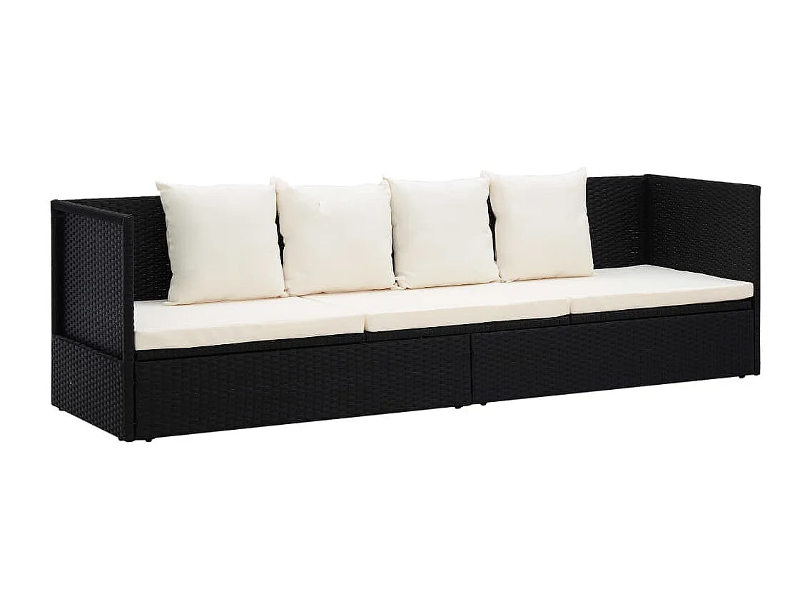 Lit de jardin chaise résine noire 200 x 60 x 58 cm 02_0012001