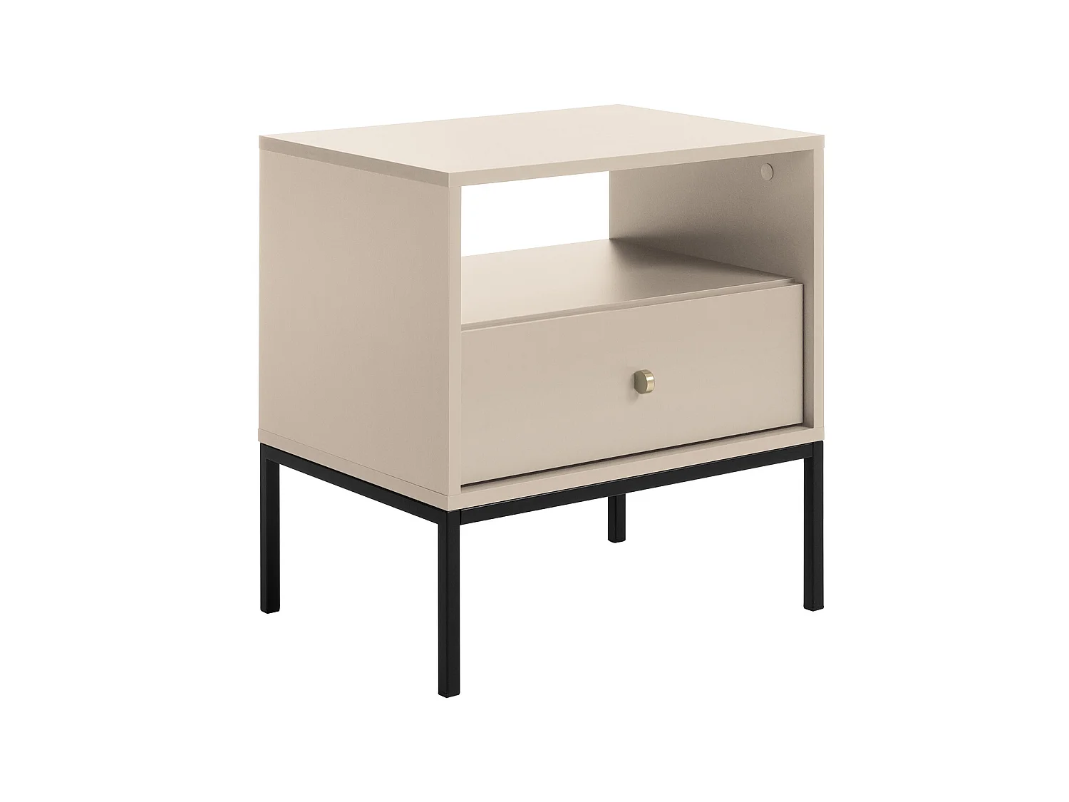 2er-Set Nachttische mit 1 Schublade & 1 Ablage - Beige - BOGDAN