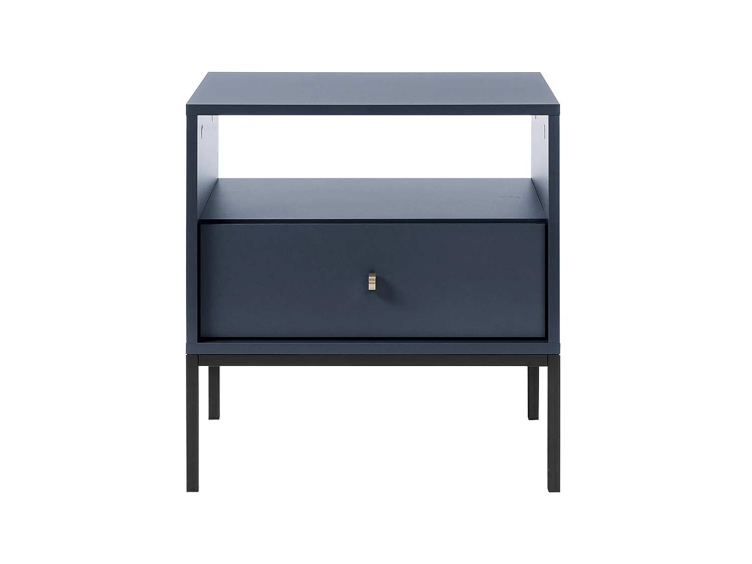 Sæt med 2 sengeborde - 1 skuffe og 1 niche - Blå - BOGDAN