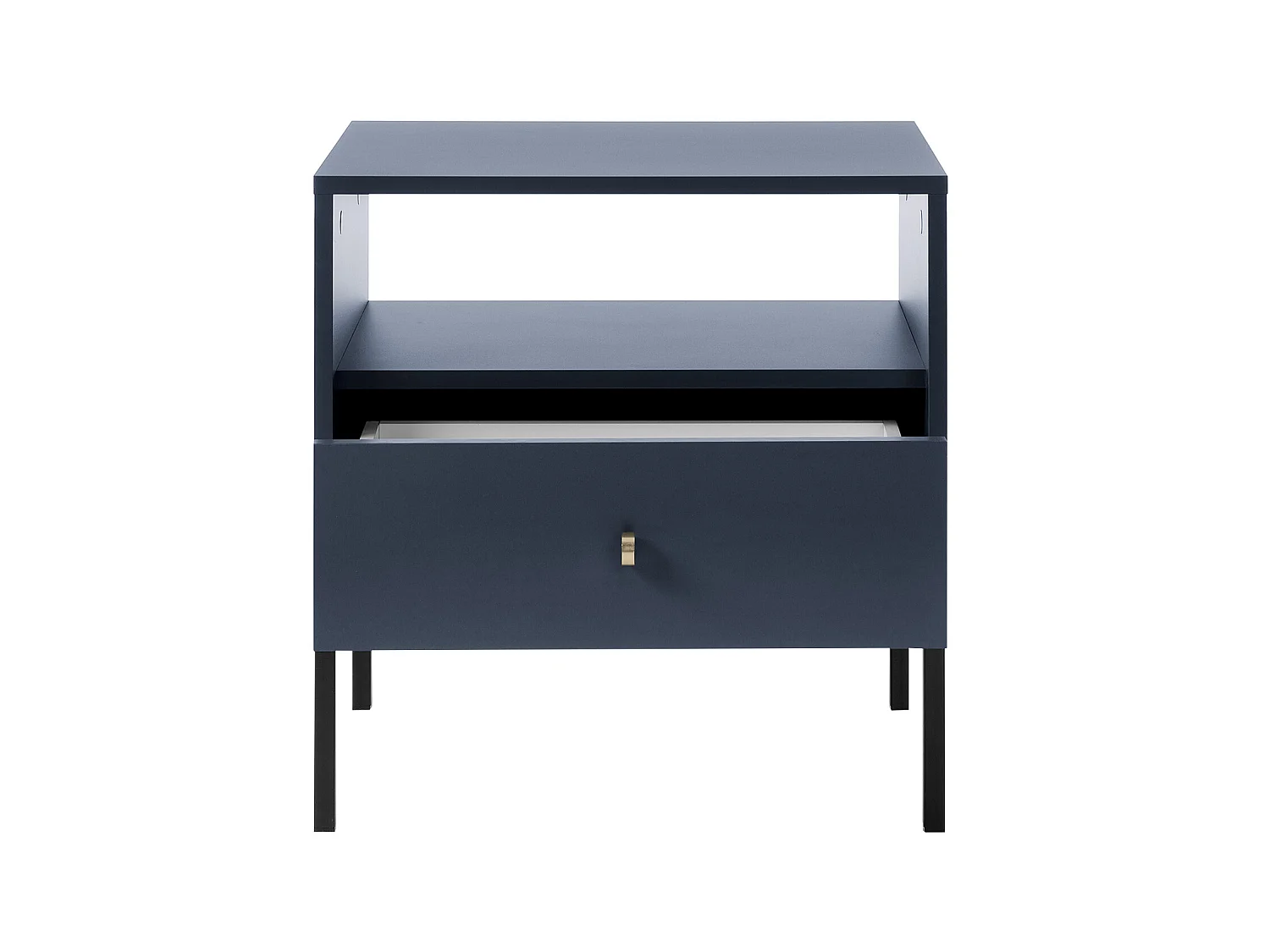 Sæt med 2 sengeborde - 1 skuffe og 1 niche - Blå - BOGDAN