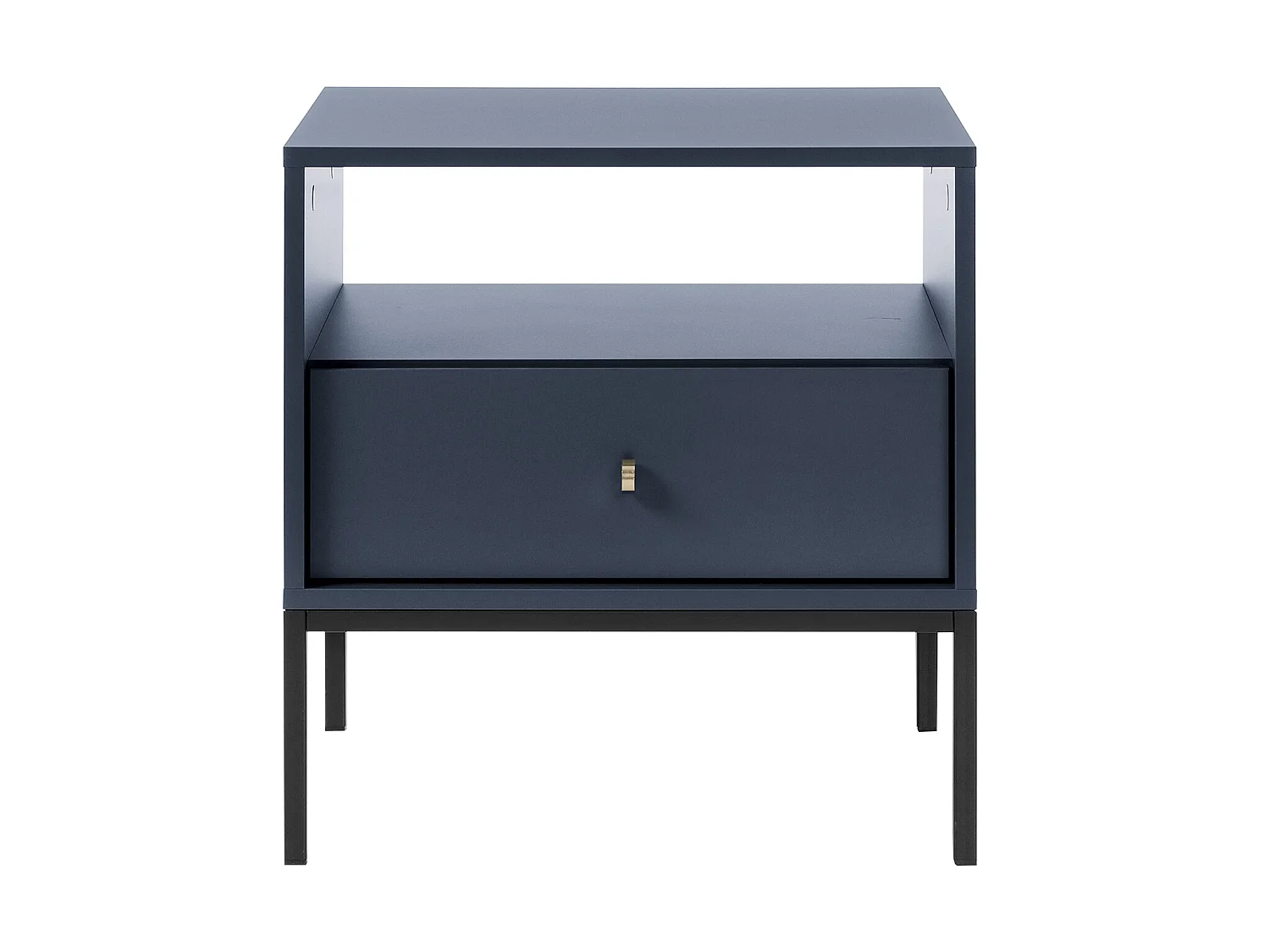 Lot de 2 tables de chevet - 1 tiroir et 1 niche - Bleu - BOGDAN