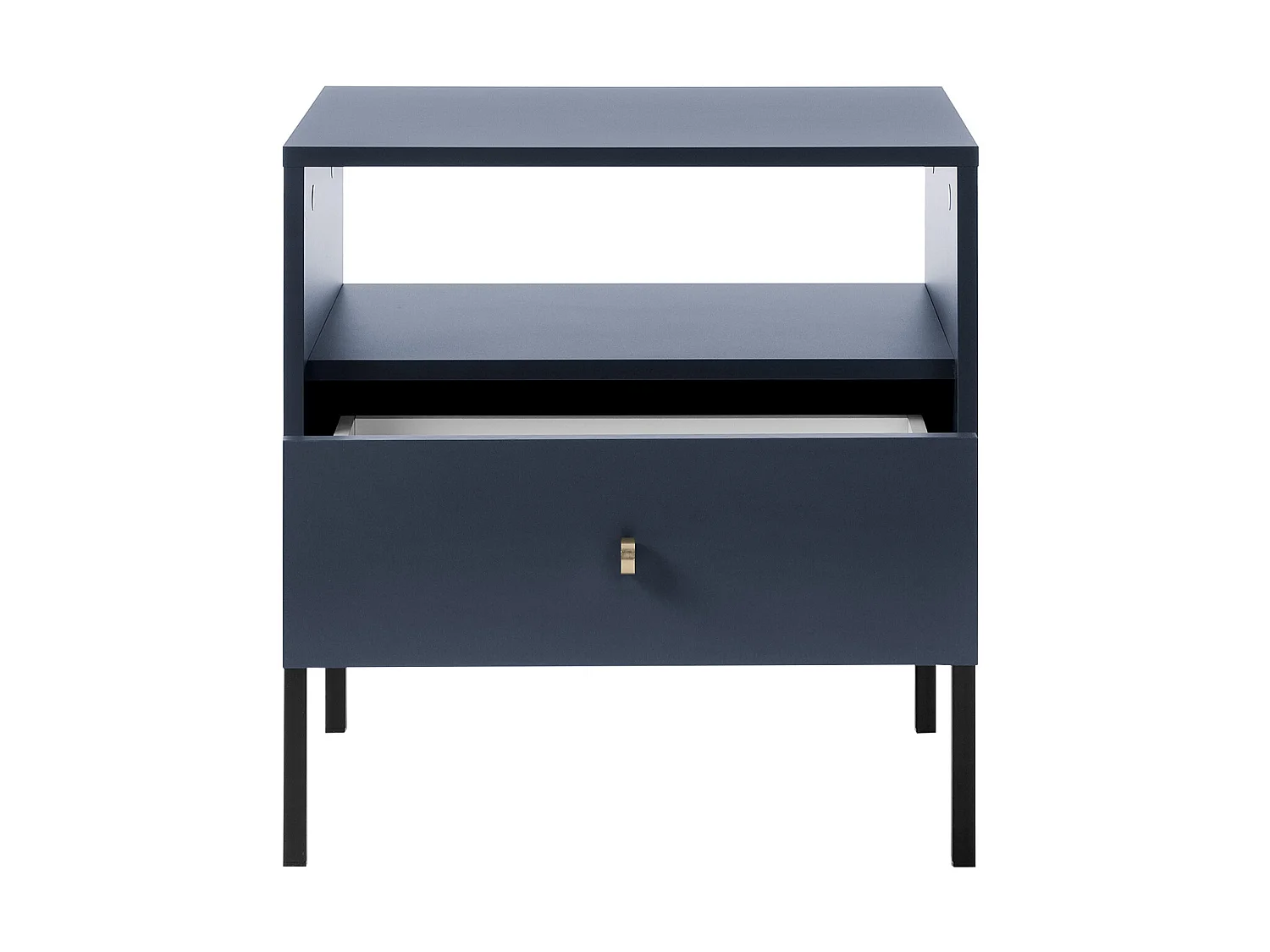 Lot de 2 tables de chevet - 1 tiroir et 1 niche - Bleu - BOGDAN