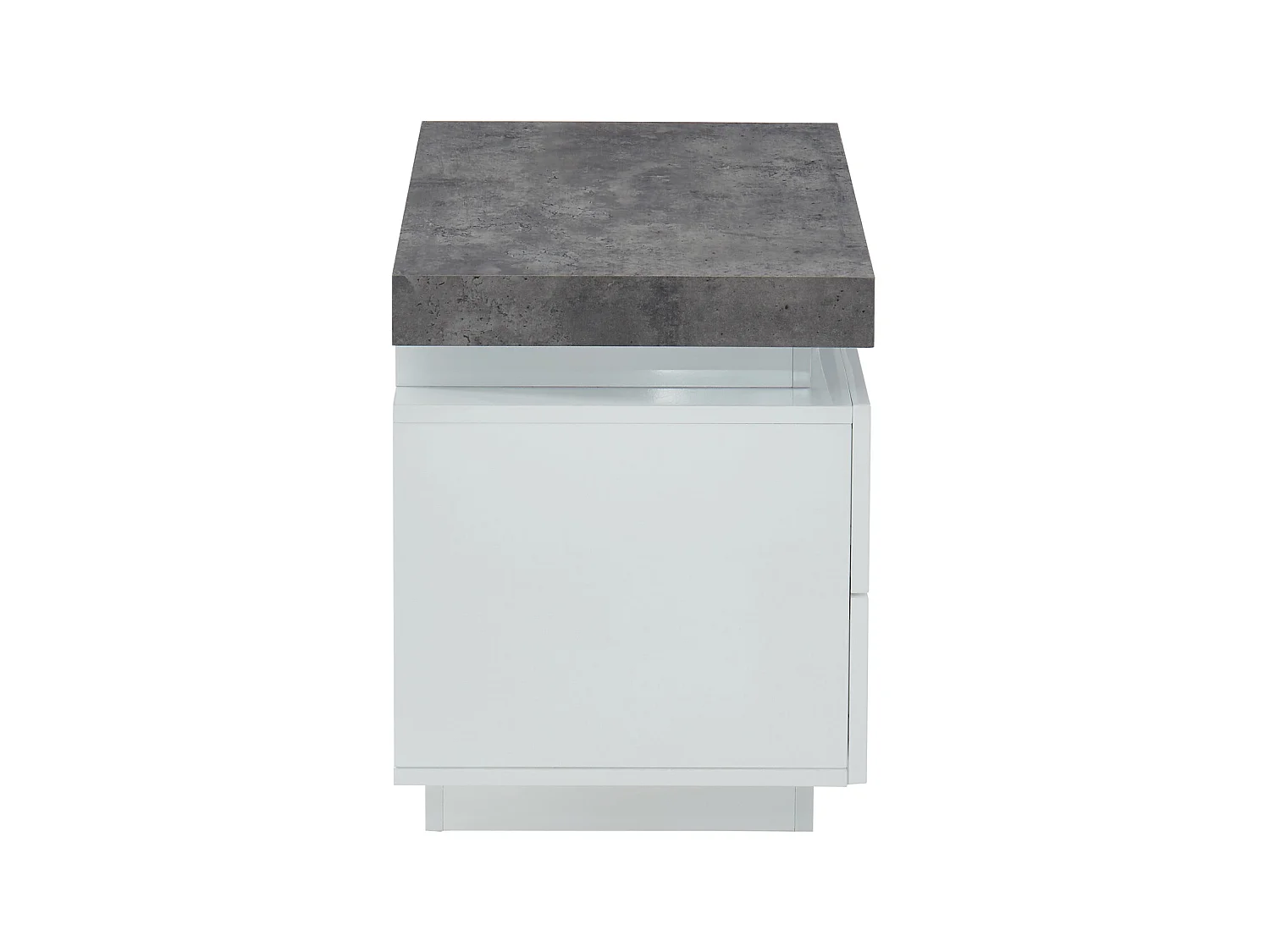 2 stk nattbord med 2 skuffer i MDF lakkert med LED, hvit og betong HALO II