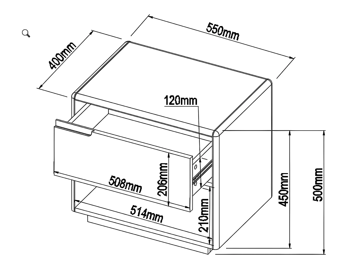 Lot de 2 tables de chevet - 1 tiroir et 1 niche - MDF - Blanc laqué et Chêne - AMANI