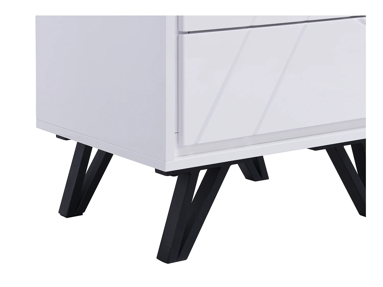 2er-Set Nachttische mit 2 Schubladen & LED-Beleuchtung - MDF - Weiß lackiert - SALIANO