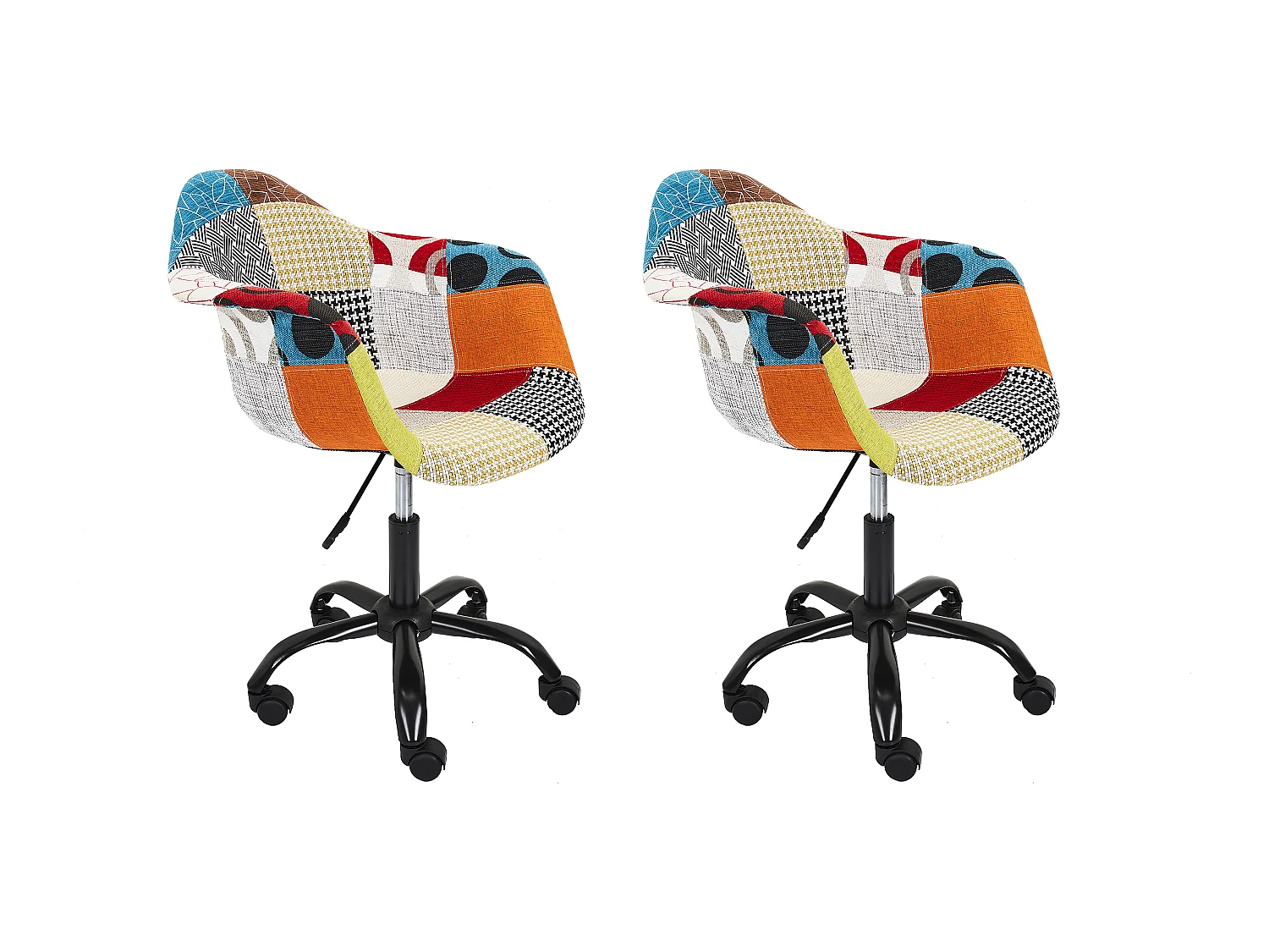 Fauteuil De Bureau Patchwork - Lot De 2 Multicolore