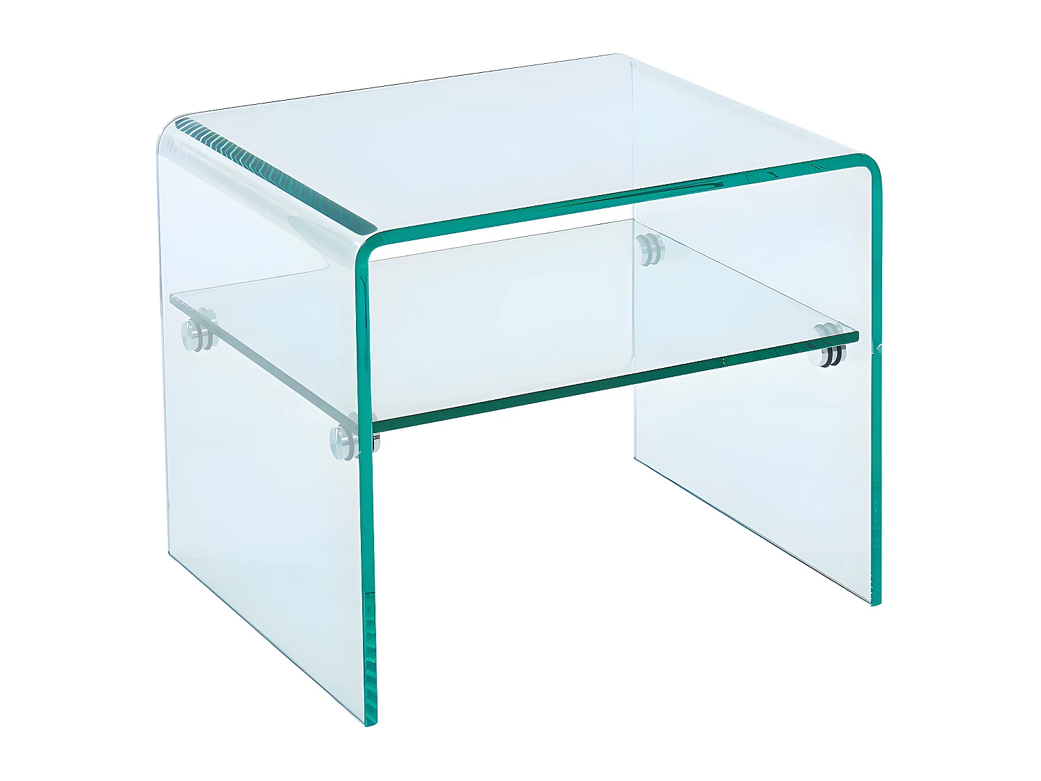 Lot de 2 tables de chevet - 1 niche - Verre trempé - STILEOS