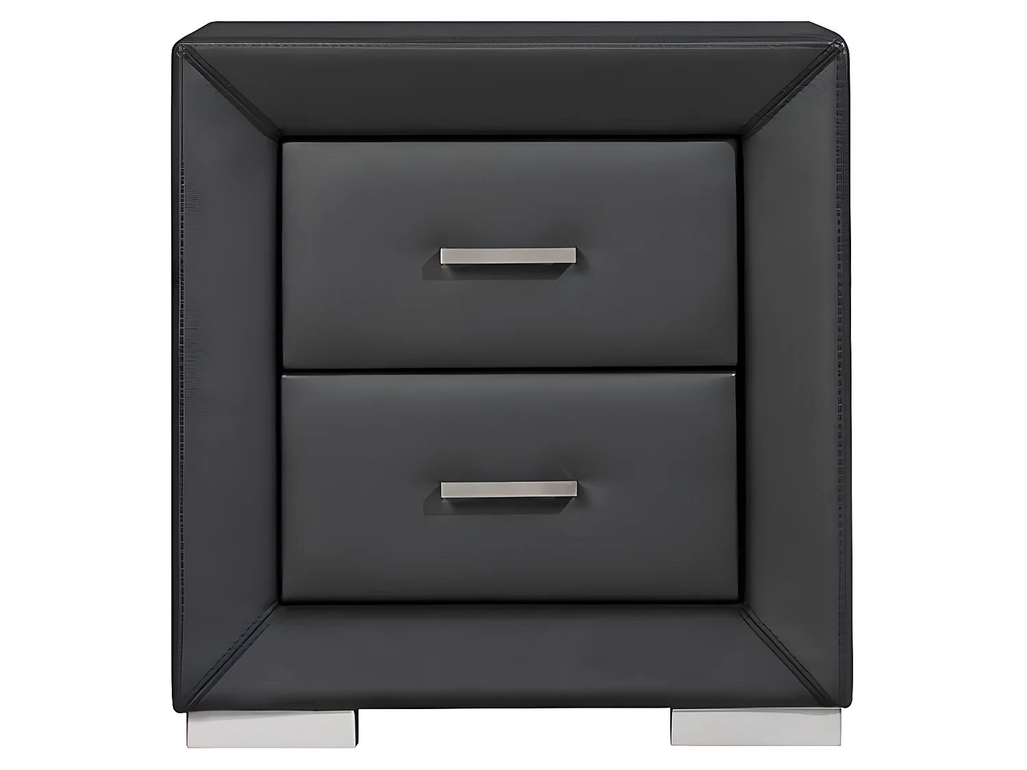 Lot de 2 tables de chevet - 2 tiroirs - Simili noir - CAPITOLE