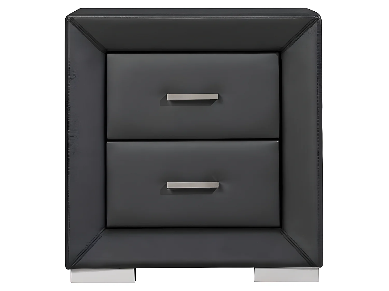 Conjunto de 2 mesas de cabeceira, 2 gavetas, pele sintética preto - CAPITOLE