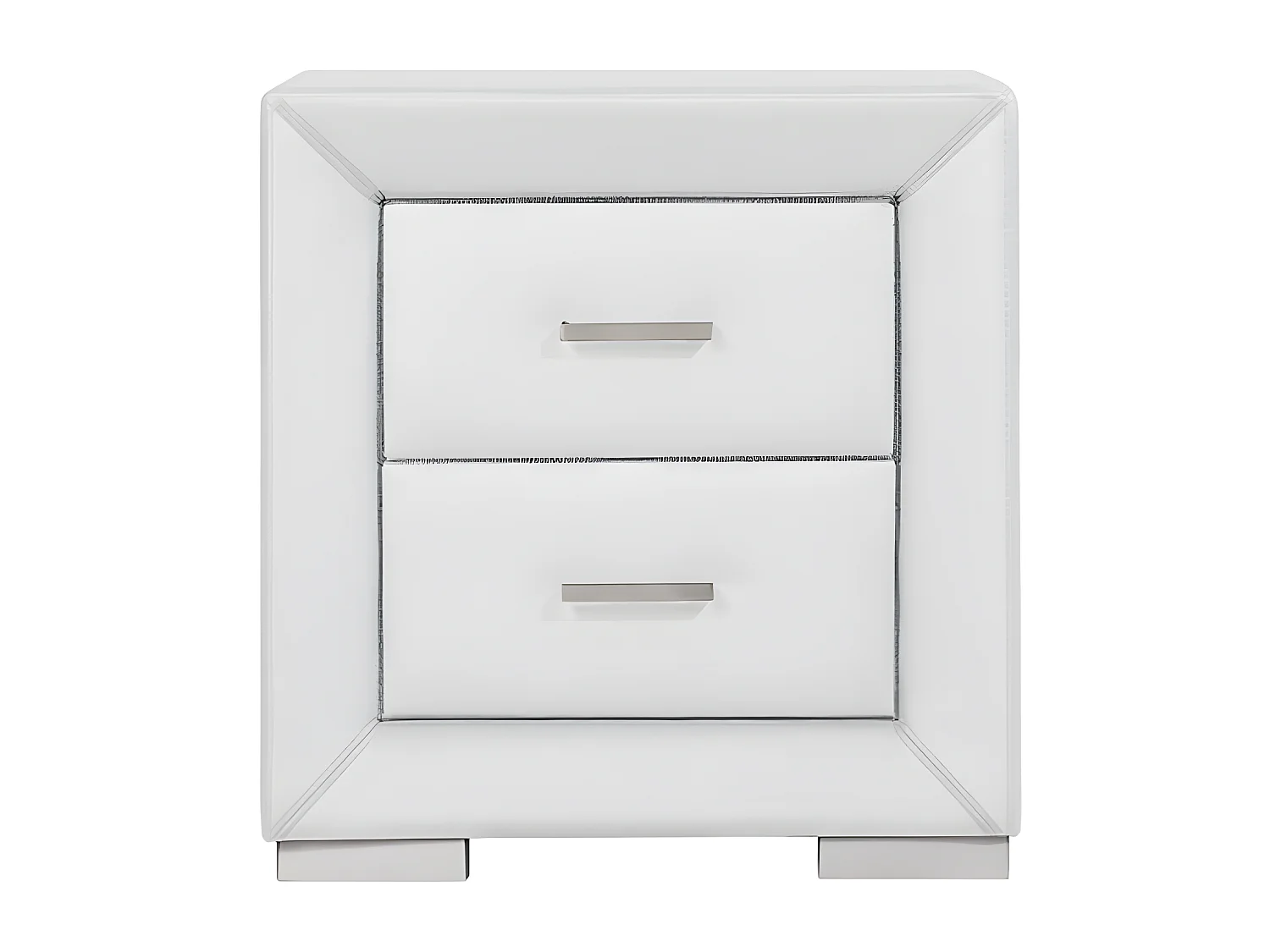 Comodino 2 cassetti Similpelle Bianco - Lotto di 2 - CAPITOLE