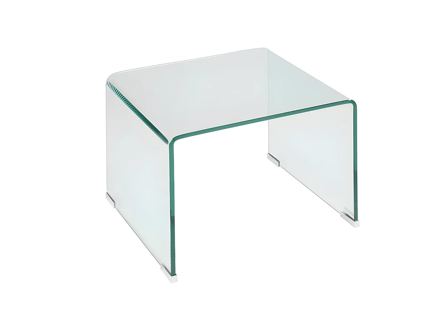 Lot de 2 tables de chevet - Verre trempé courbé - SUZANA
