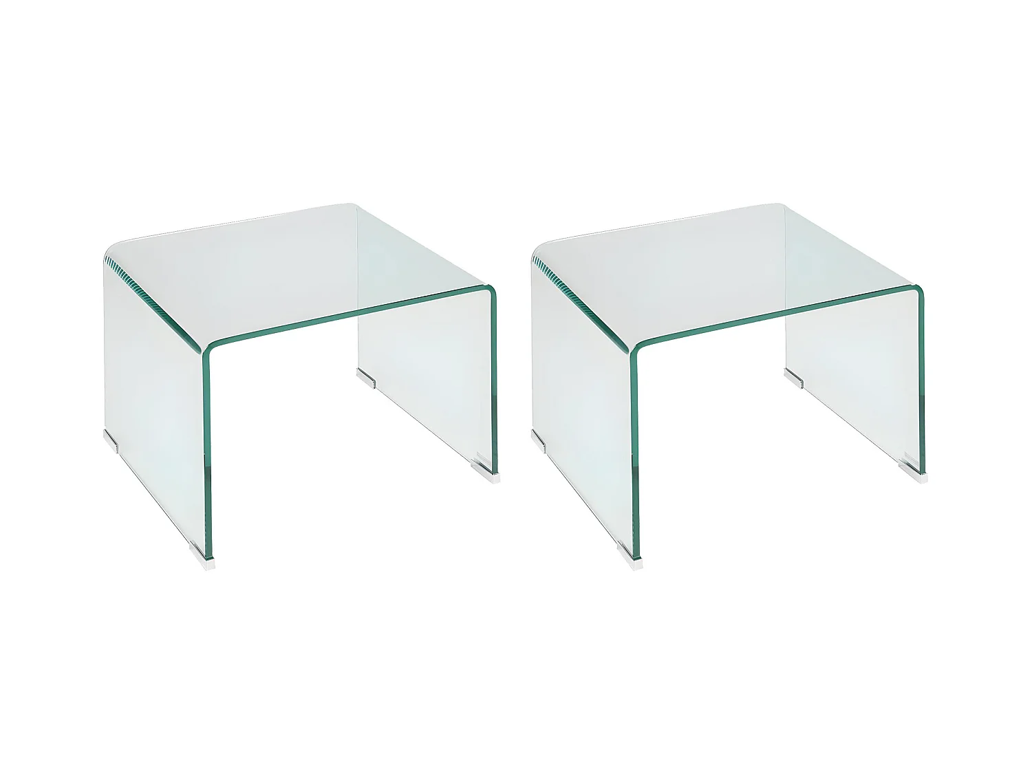 Sæt med 2 natborde - Buet hærdet glas - SUZANA