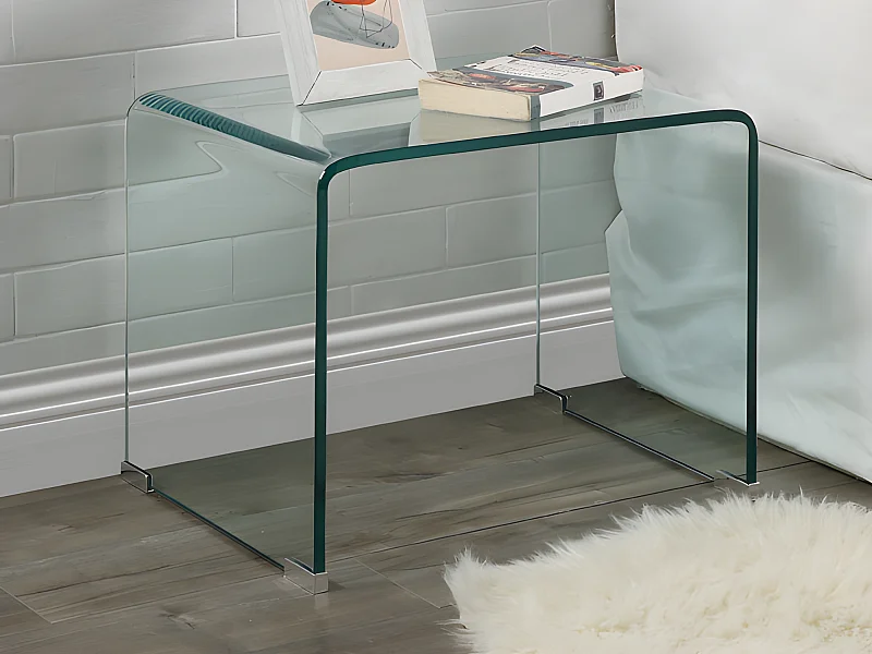 2er-Set Nachttische - Glas - SUZANA