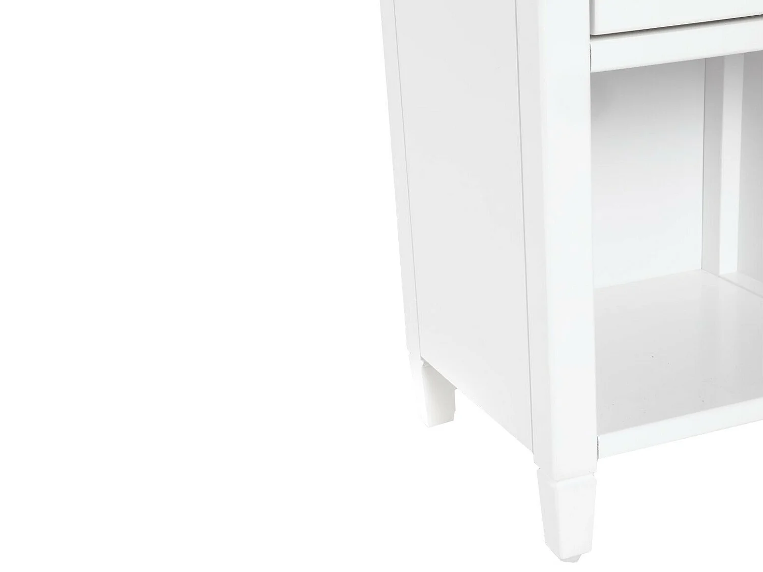 Lot de 2 tables de chevet - 1 tiroir et 1 niche - Pin - Blanc - GUERANDE