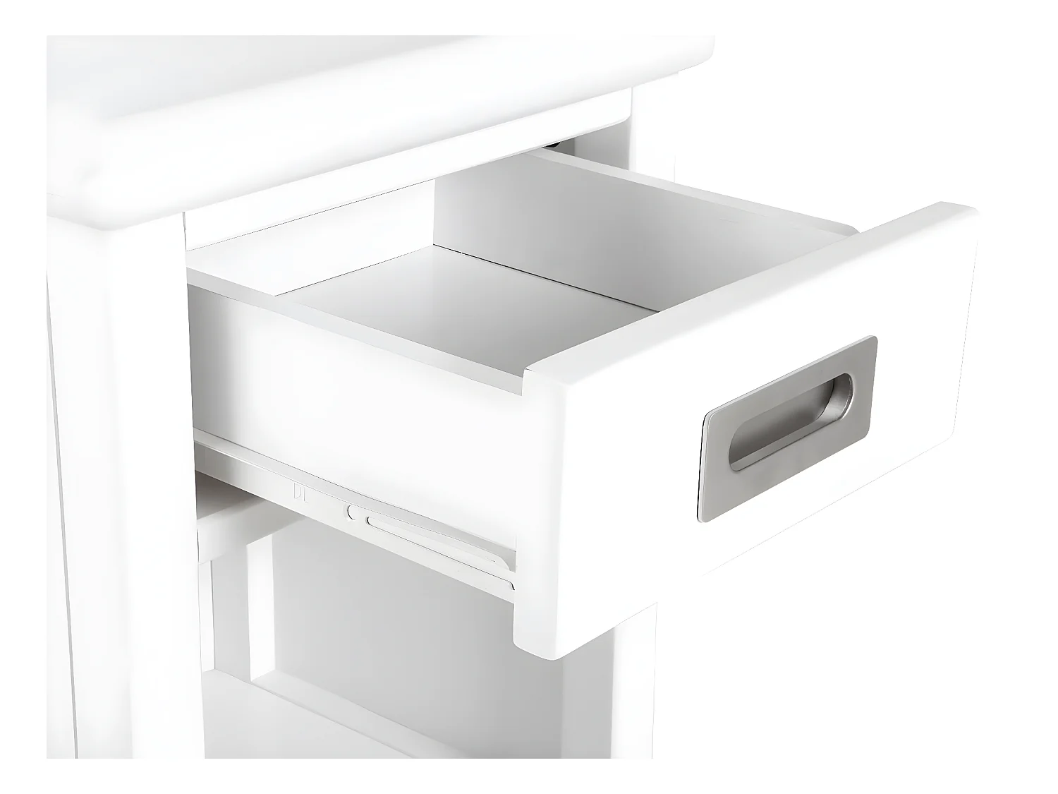 Zestaw 2 szafek nocnych - 1 szuflada i 1 wnęka - Sosna - Biały - GUERANDE