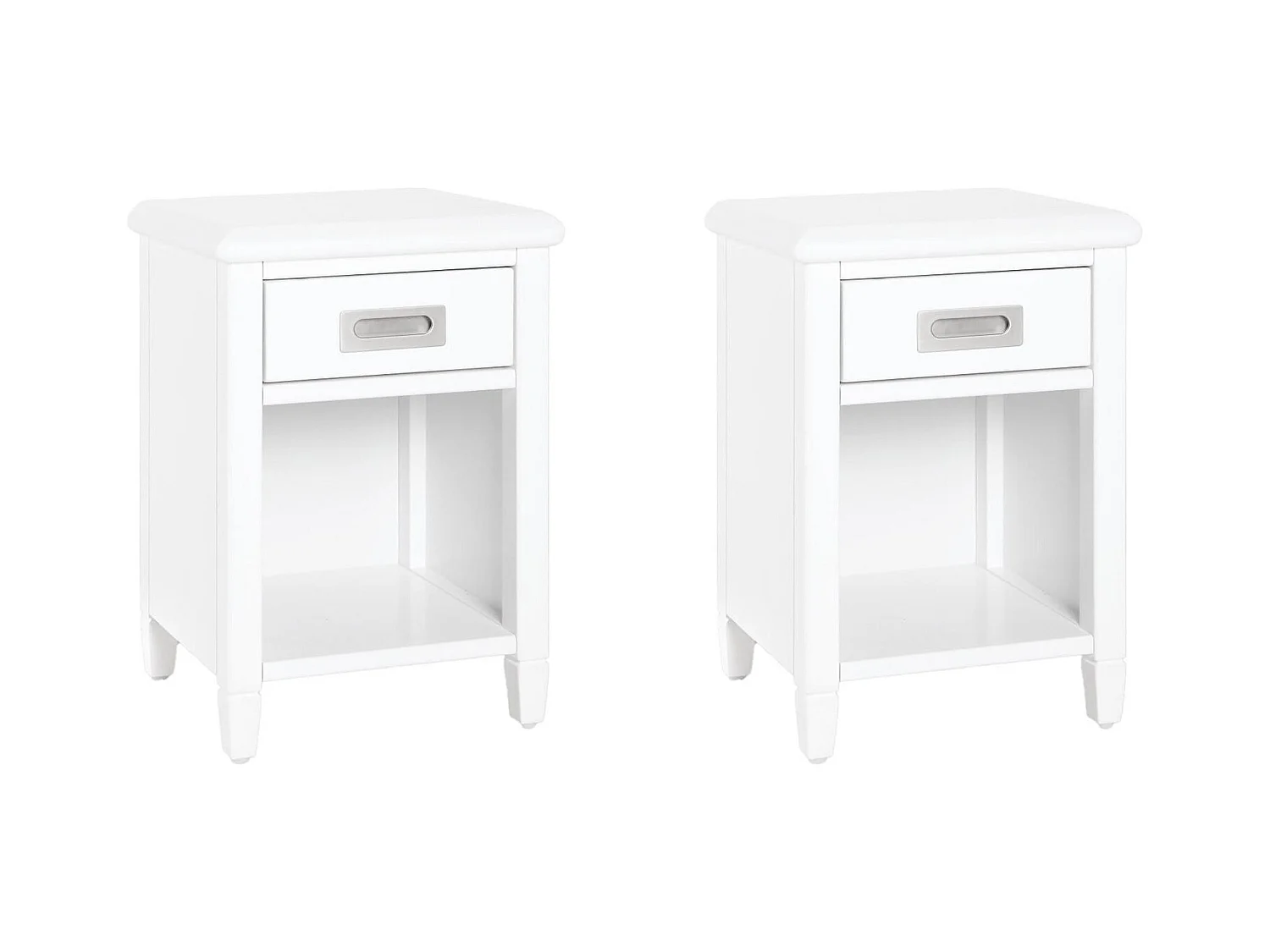 Zestaw 2 szafek nocnych - 1 szuflada i 1 wnęka - Sosna - Biały - GUERANDE