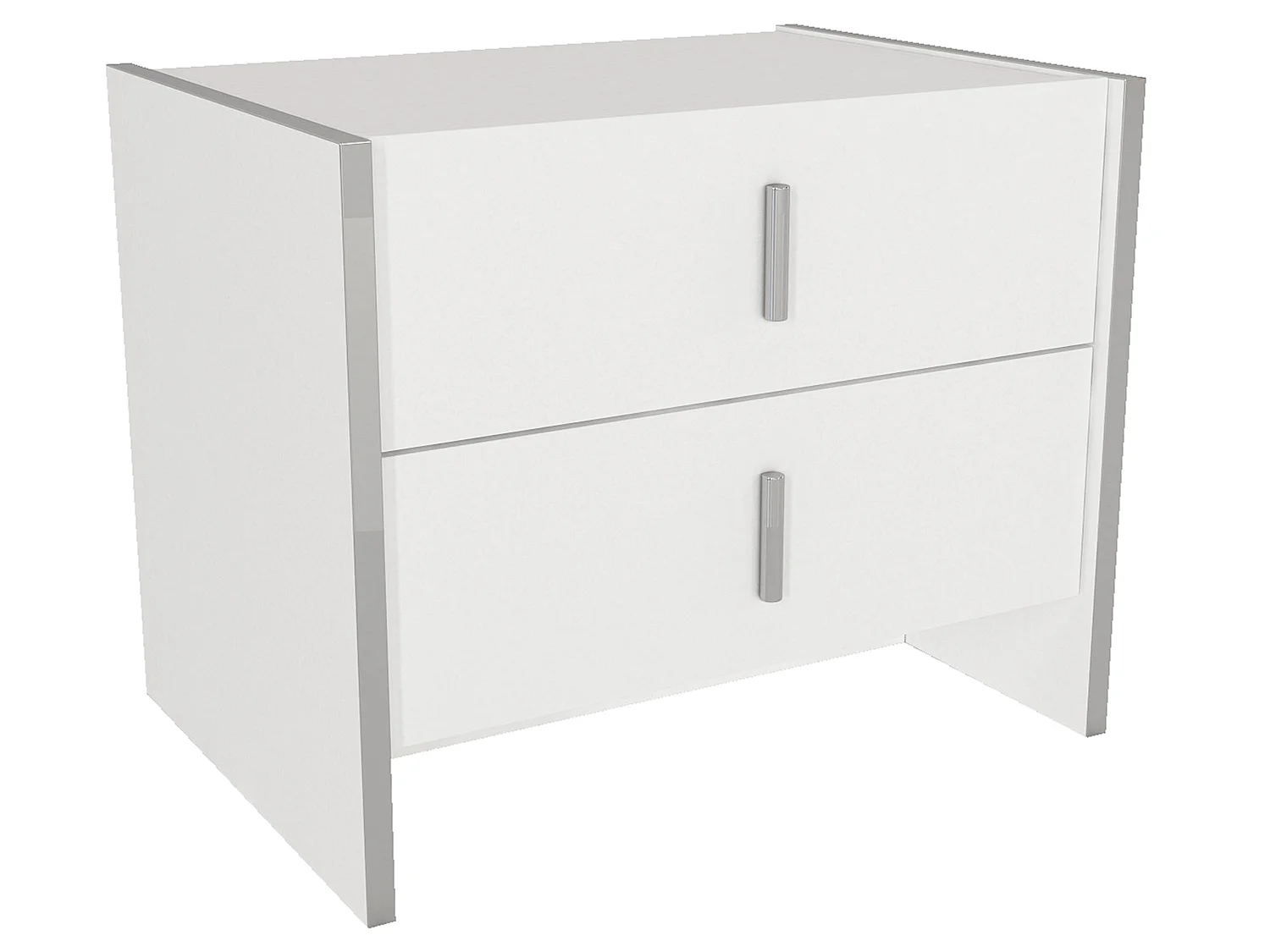 Lot de 2 tables de chevet 2 tiroirs - Blanc - CADEBA