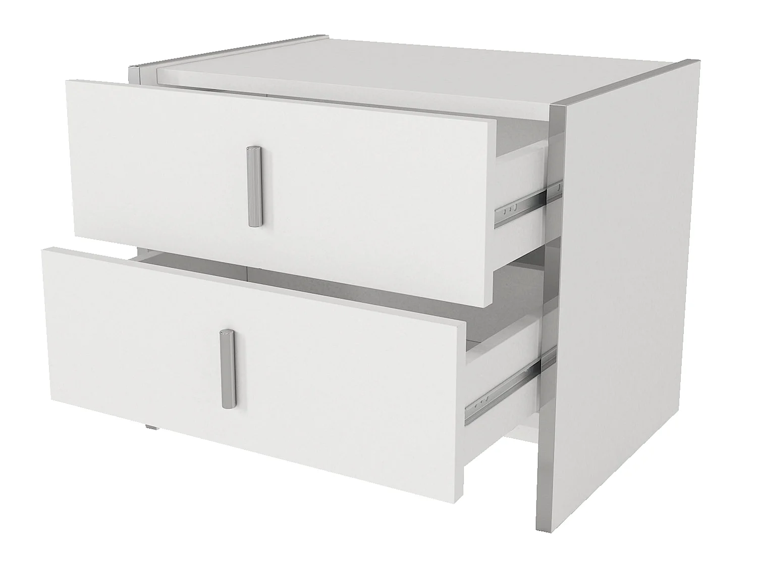 Lot de 2 tables de chevet 2 tiroirs - Blanc - CADEBA