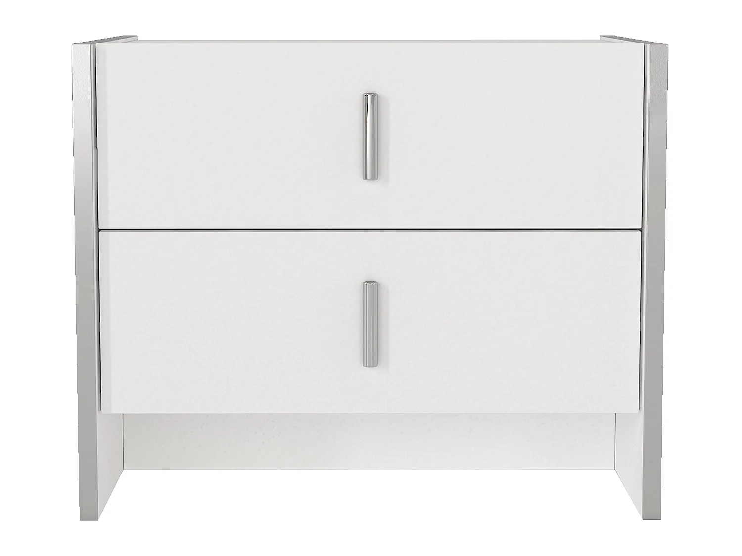 Lot de 2 tables de chevet 2 tiroirs - Blanc - CADEBA