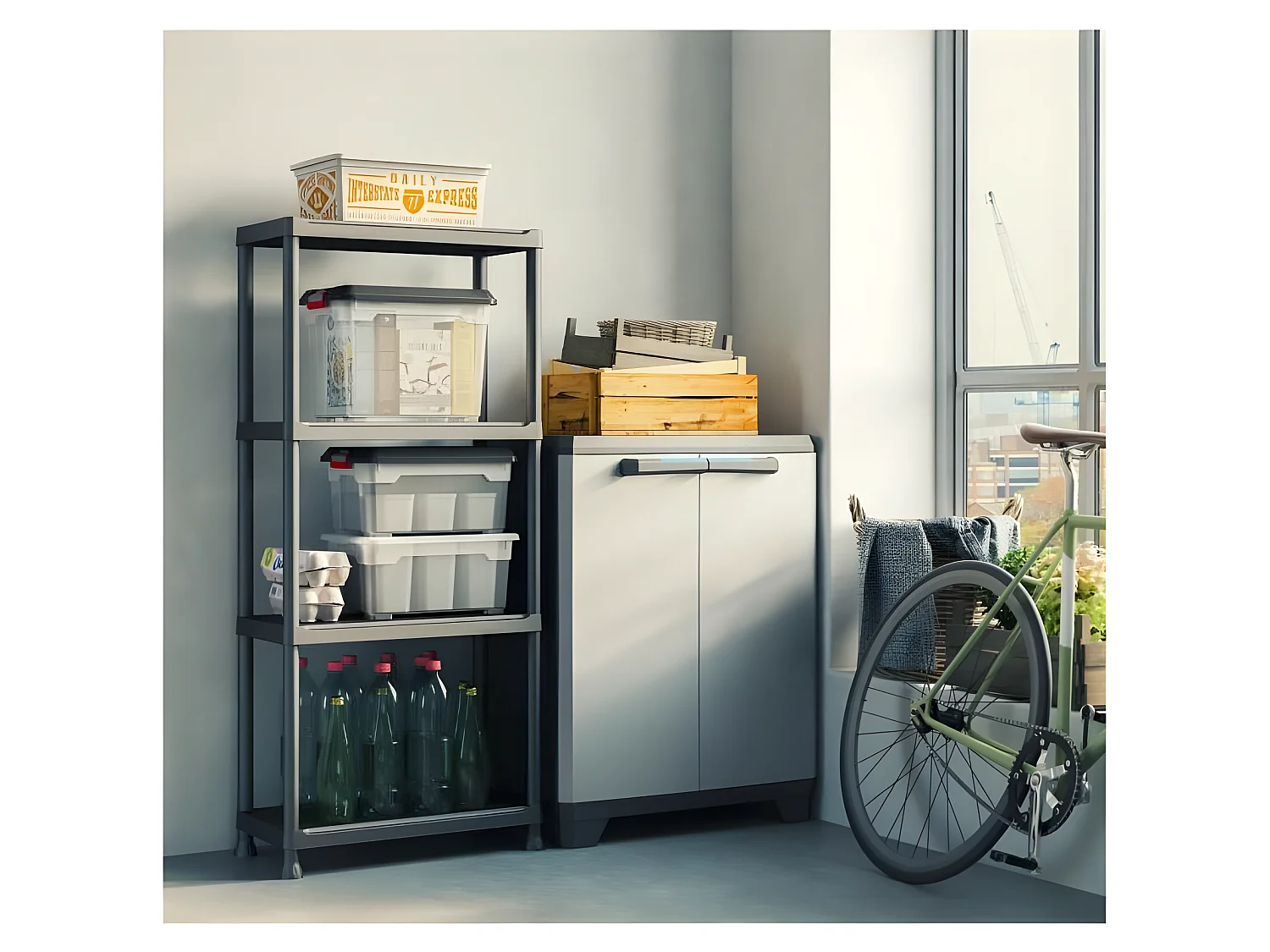 Mensola Modulare Nera 4 Ripiani KETER | Resistente all'Umidità 60 x 30 x 135 cm