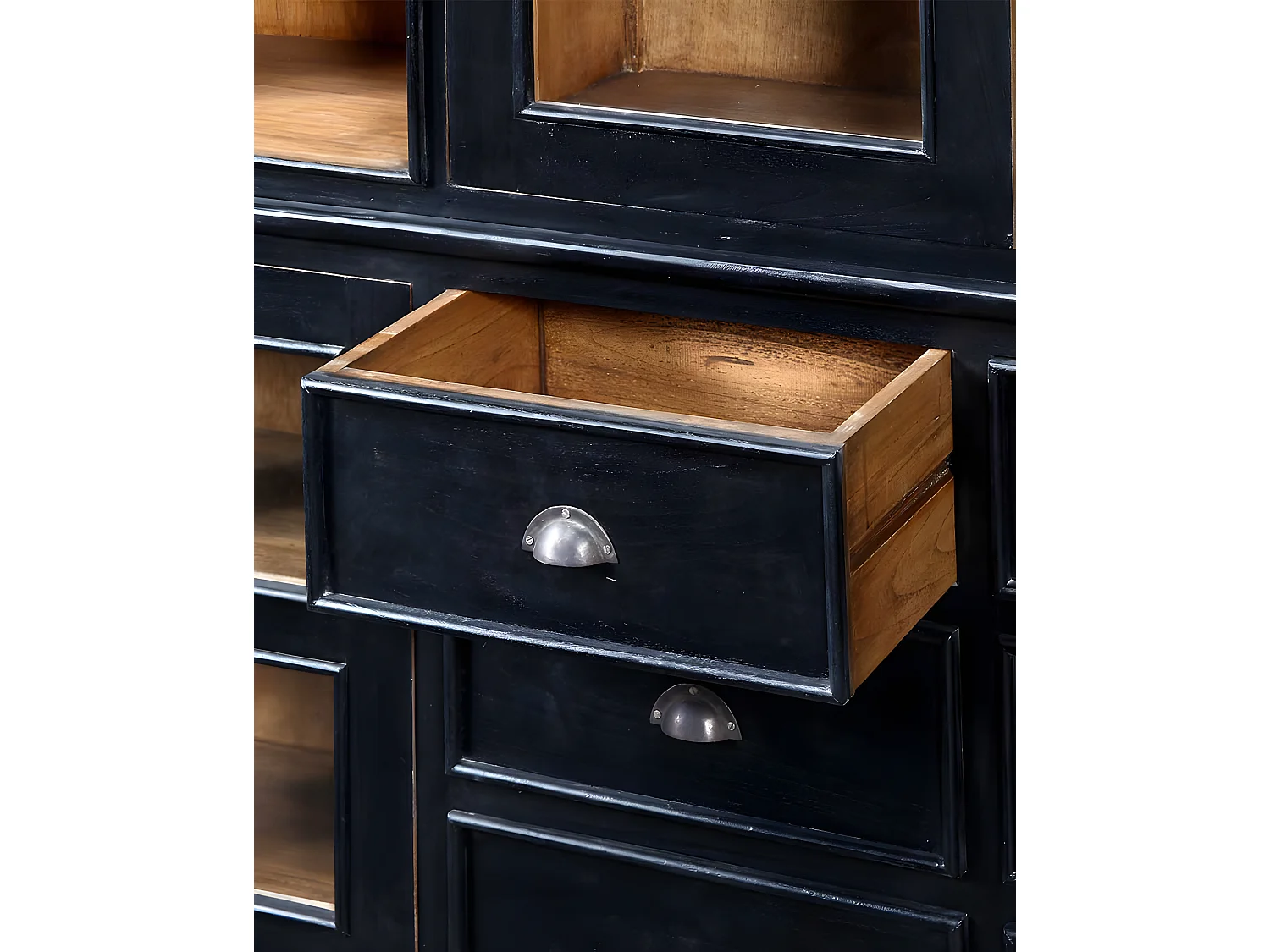 London - Grande bibliothèque noire et naturelle en Mindy massif