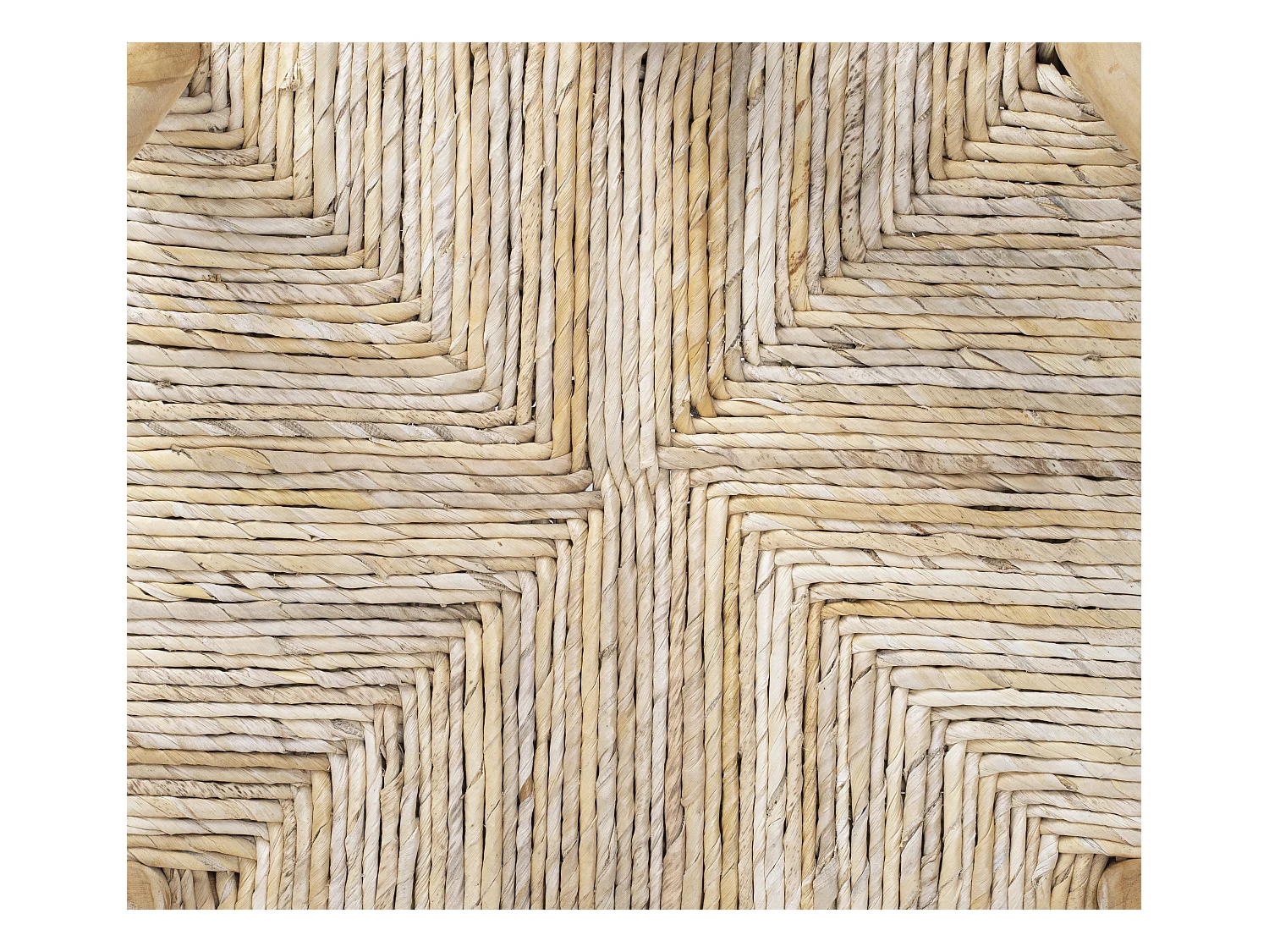 Stołek barowy z drewna tekowego i słomy - Naturalny - POGIANA