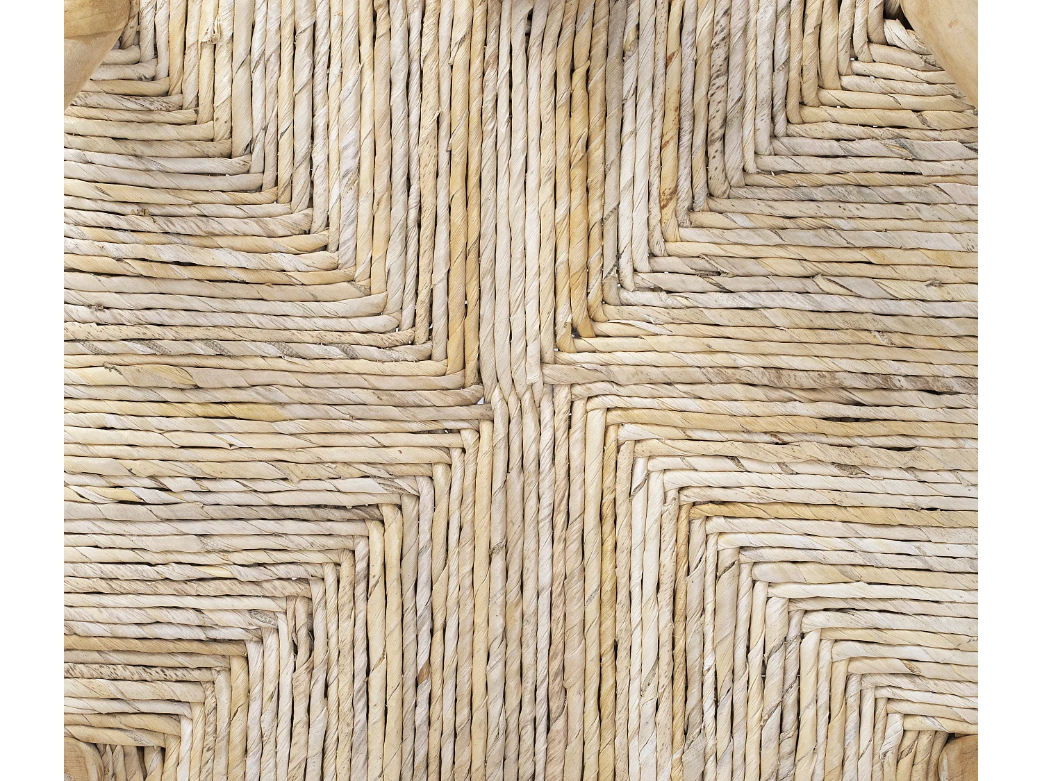 Tabouret de bar en teck et paille - Naturel - POGIANA