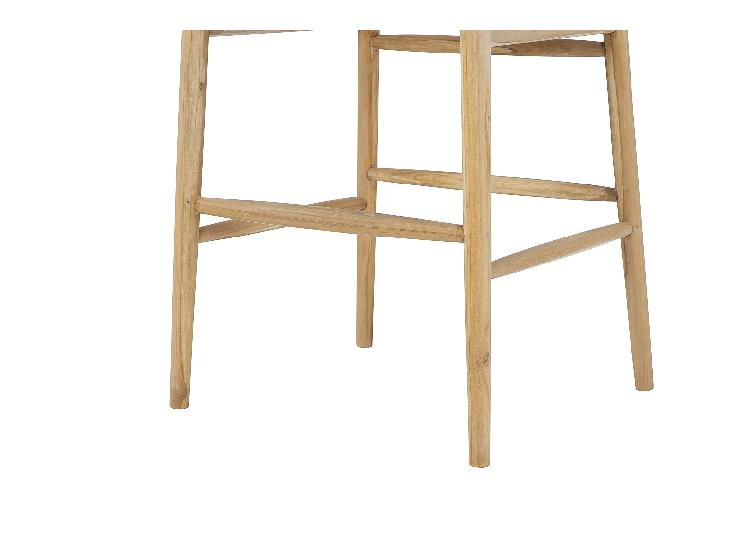 Tabouret de bar en teck et paille - Naturel - POGIANA