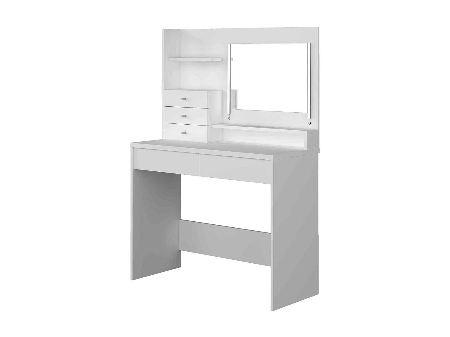 Coiffeuse 3 tiroirs avec miroir en bois blanc - CF9030