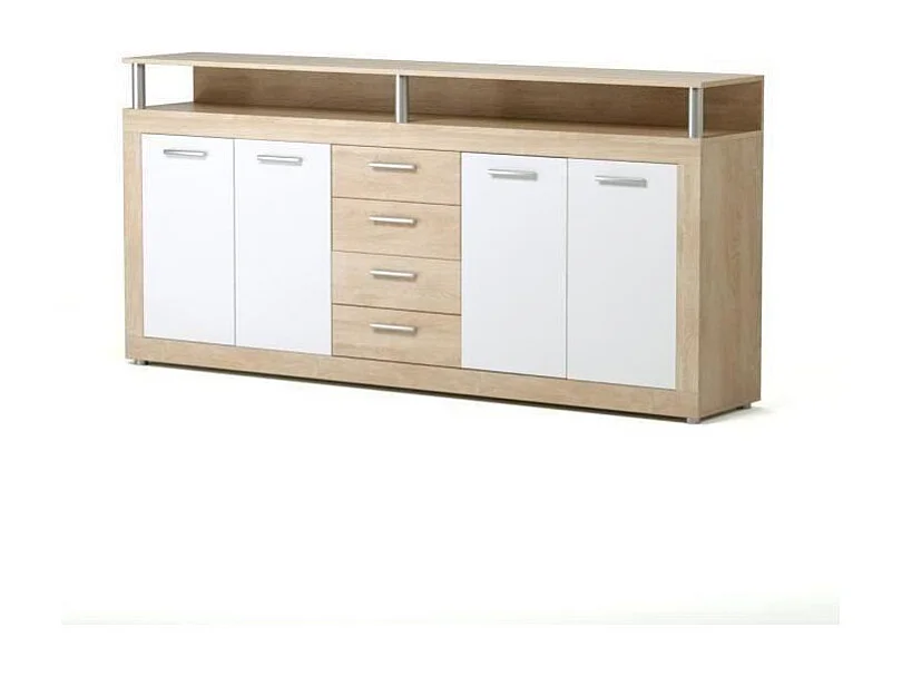CAVA Hedendaagse eiken en witte lage dressoir - 197 cm