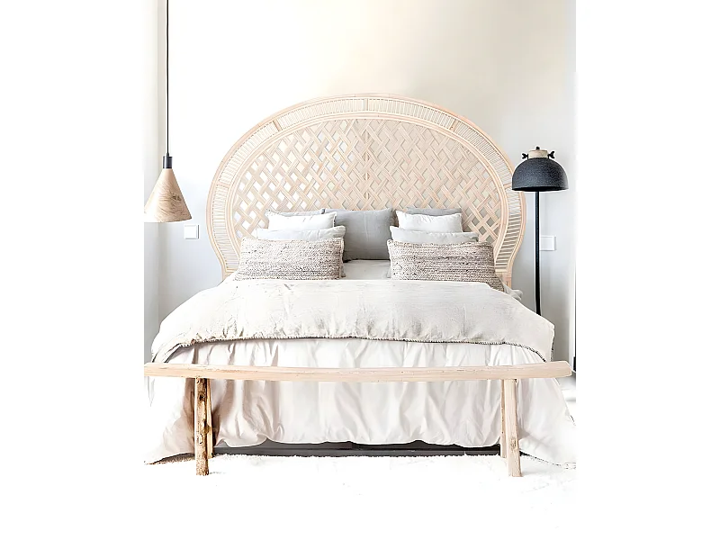 Crown - Tête de lit en rotin tressé