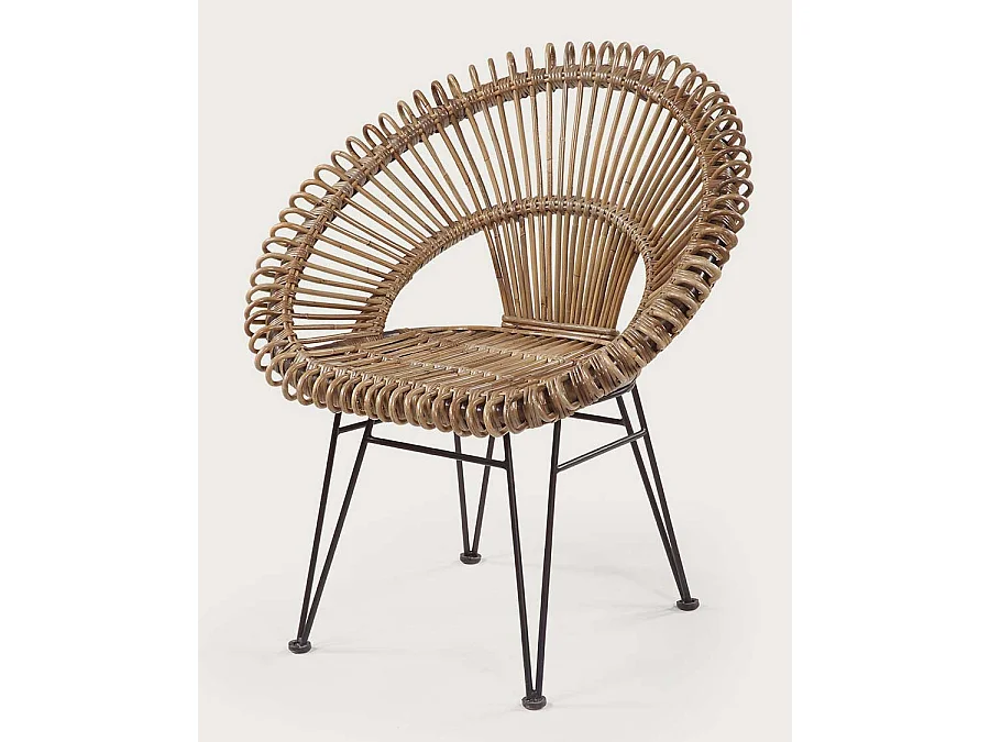 Chiang Mai - Fauteuil rond en rotin tressé