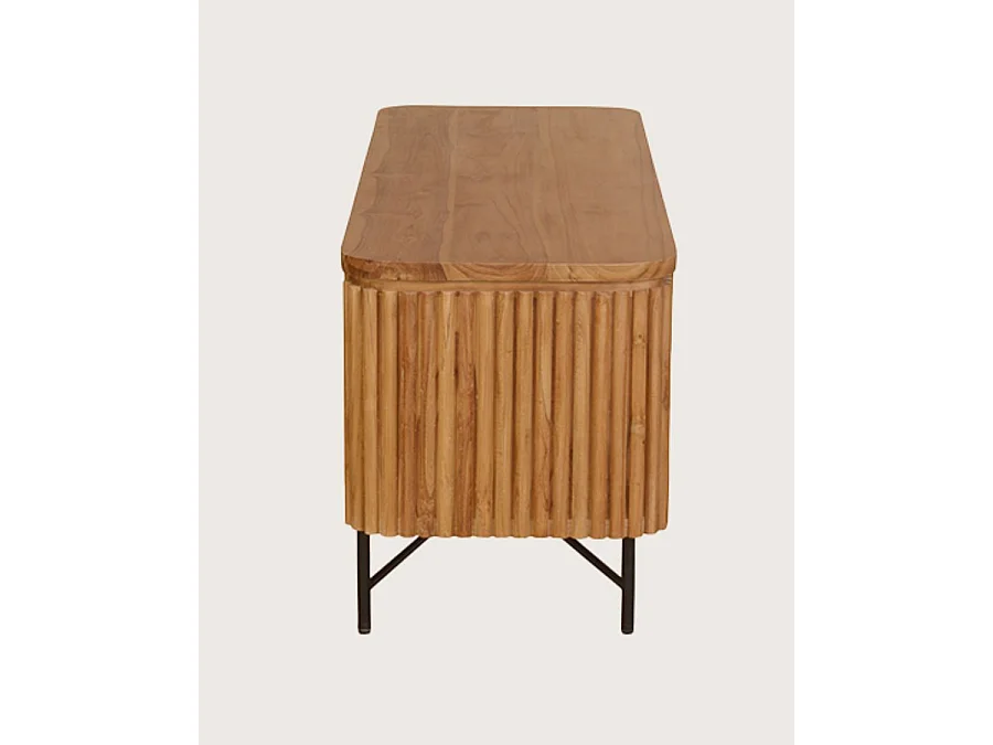 Opéra - Meuble tv rétro en teck massif recyclé 160 cm