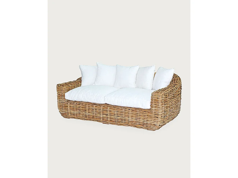 Phuket - Canapé de jardin 3 places en rotin