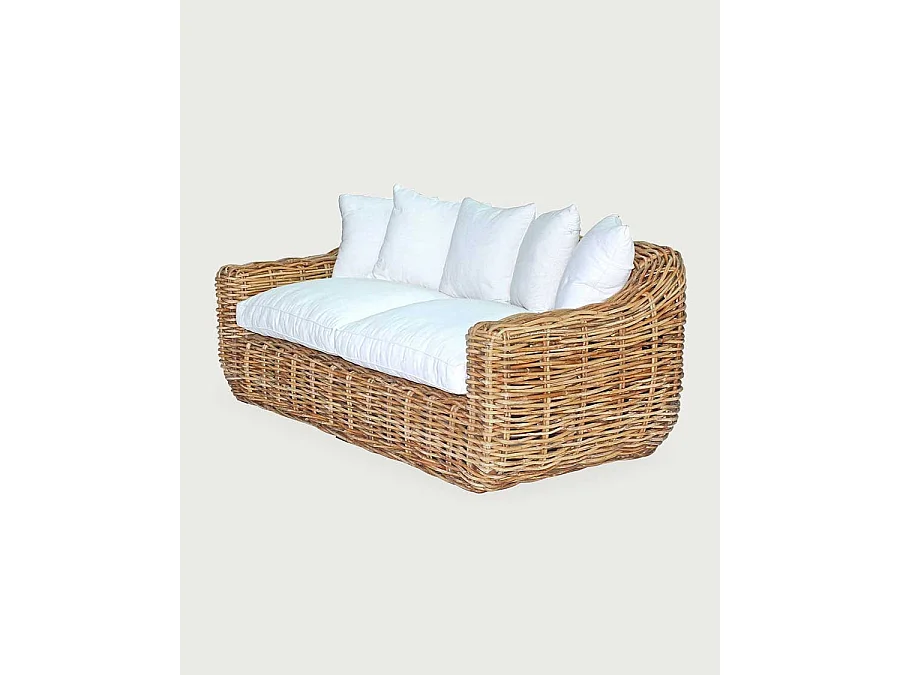 Phuket - Canapé de jardin 3 places en rotin