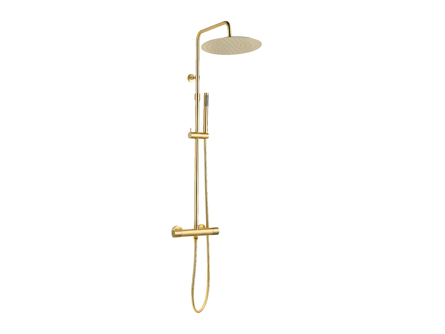 Delice II colonne de douche thermostatique or brossé avec corps froid - Essebagno