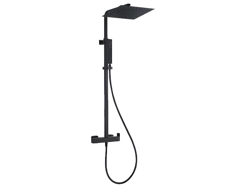 Square II colonne de douche carrée mécanique noire - Essebagno